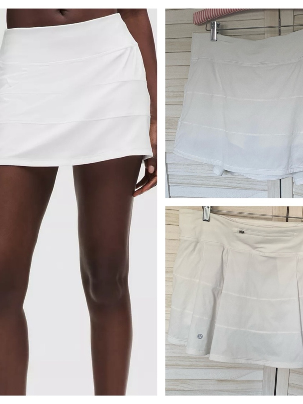 Lululemon Pace Rival White Skirt/Skort SZ 10 Athletic Activewear